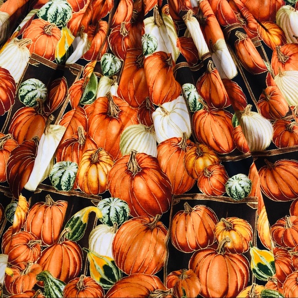 NEW KPea Original Pumpkin Print Ruffle Sleeve Thanksgiving Fall Holiday Dress - Picture 6 of 10